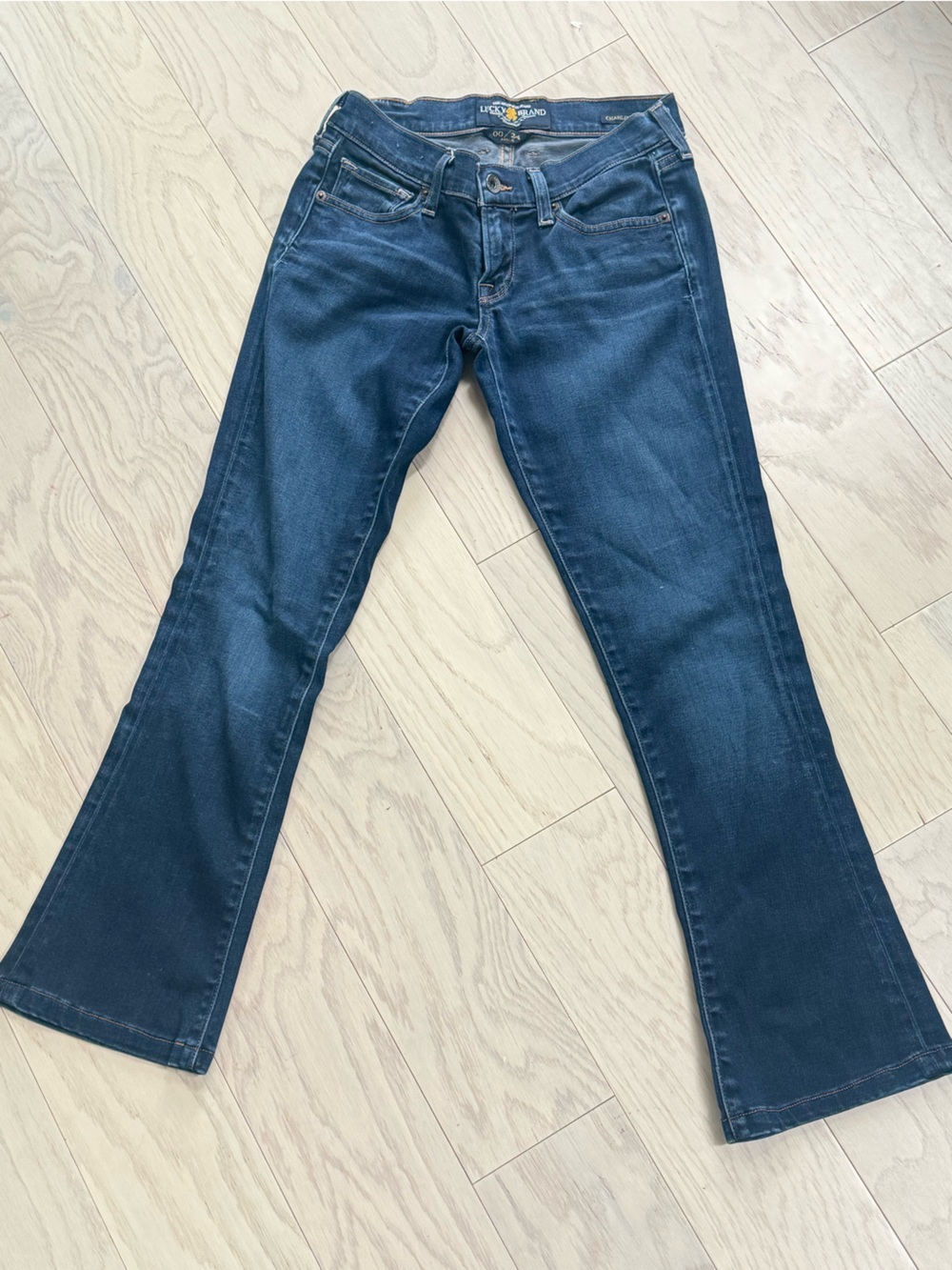 Lucky Brand Charlie Baby Boot Dark Blue Women's Flare Jeans Size 00